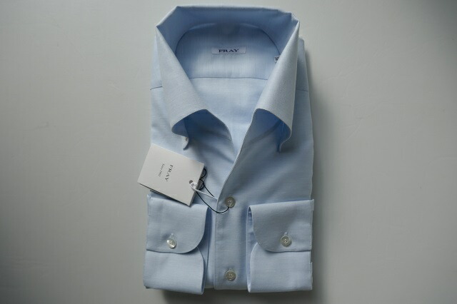 FRAY【飛球】 MODEL MIAMI BD/COL S7901/ライトブルーコットンリネン無地REGULAR FITTING刷り直すベットリーナ（透け包みかくし胸当て）＆前立裾脱腸帯付白無地ライトブルーワンピースBDプルオーバー（折り返し\u0026襟コバ2粍編み目遣りかた）