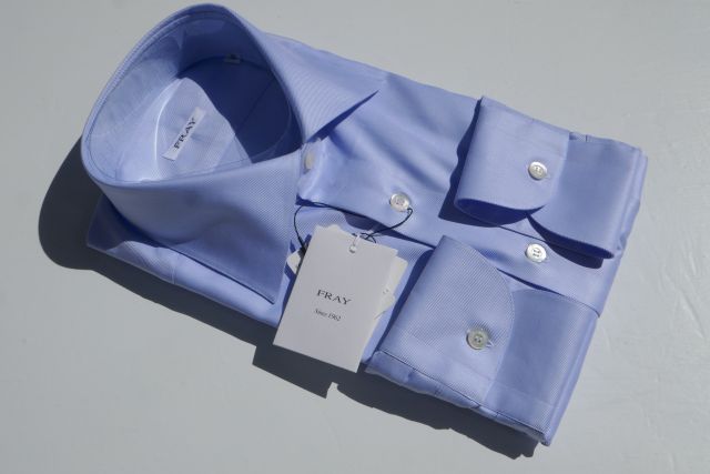 FRAY【飛球】特別ひな形MODEL BYRON CARLO RIVA/COL 03 BLUE/BYRON襟×内部胸当てペットリーナ付×向こう正面脱腸帯付き添い人×４引き渡しお手て遣りくちREGULAR FITTINGバイロン襟虚蝉広広とした色つやCARLO RIVAカルロリーヴァ140双２PLY青碧ROYAL TWILLプルオーバー（背ダーツ皆無)