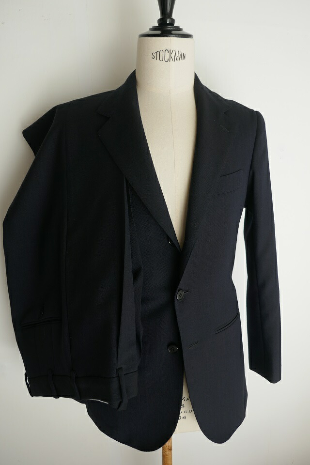 SARTORIA VESTRUCCI【サルトリアヴェストルッチ】MODEL CLASSIC  SUITS HS/COL11 / 英 HUDDERSFIELD社310gram朱夏FRESCO瓶織ダークネイビーDARK NAVYシングル3Bハンドメイドスーツ(旅行バッグ付）