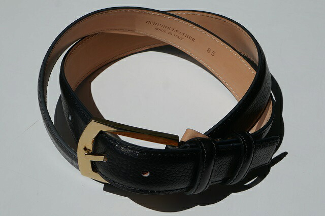 ANTONIO PIO MELE【アントニオピオメーレ】 MODEL  STANDARD DRESS BELT  /COL BLACK/24K金メッキGOLDバックル×黒BLACK樅革三尺帯(やや細身三尺帯幅2.8浪花節的操作手順）