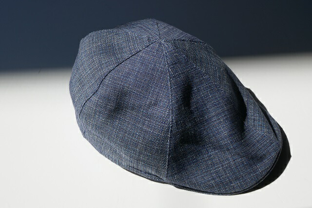 LUCIANO BARBERA 【ルチアーノバルベラ】MODEL MANHAT128/COL78/ブルー三者混（シルク麻ウール混生地）ドライヴィングキャップ（ハンチングキャップ）60サイズのみ！｜アントニオ洋服店