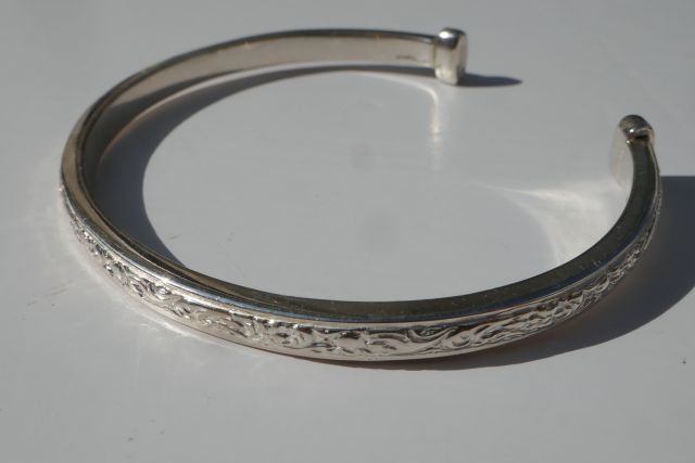 Ranfagni Gioielli Firenze【幽客毛革二 ジョイエッリフィレンツェ】MODEL ORIGINAL F  B BANGLE/925SILVER古代記号柄ハンドメイドメンズバングル