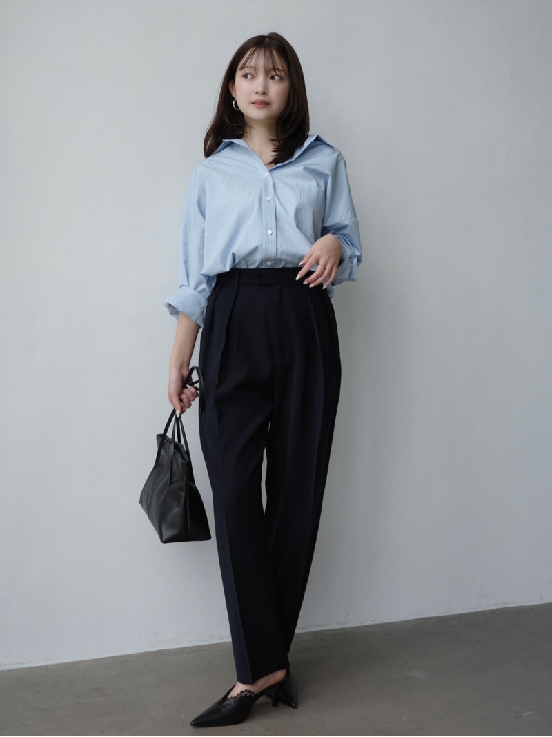 【SALE／10%OFF】ダブルサテンテーパードパンツ anuans アニュアンス パンツ その他のパンツ ネイビー ブラック【RBA_E】【送料無料】[ Fashion] 10,672円