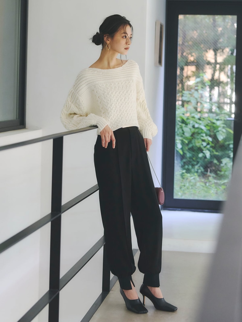 【SALE／33%OFF】ピンタックジョガーパンツ anuans アニュアンス パンツ その他のパンツ ブラック カーキグリーン【RBA_E】【送料無料】[ Fashion]