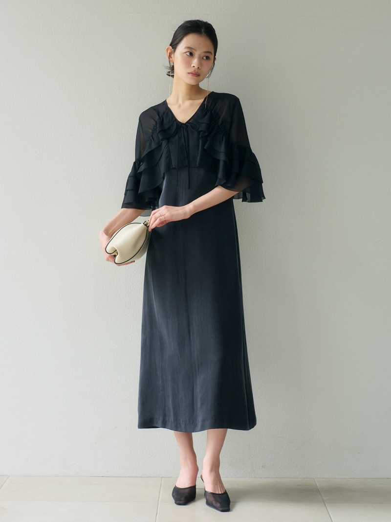 ボレロキャミワンピース anuans アニュアンス ワンピース・ドレス ワンピース ブラック ベージュ【送料無料】[ Fashion]