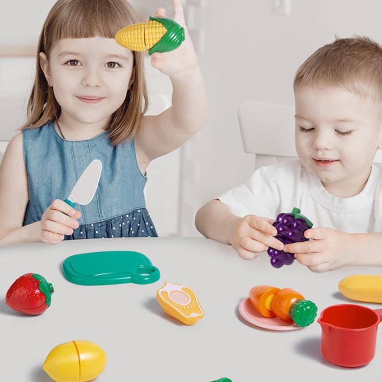 おままごとセット 19点セット 包丁 子供 料理 まな板 キッチン 果物 収納バスケット付き 野菜 コンロ セット 食材 食器 フルーツ