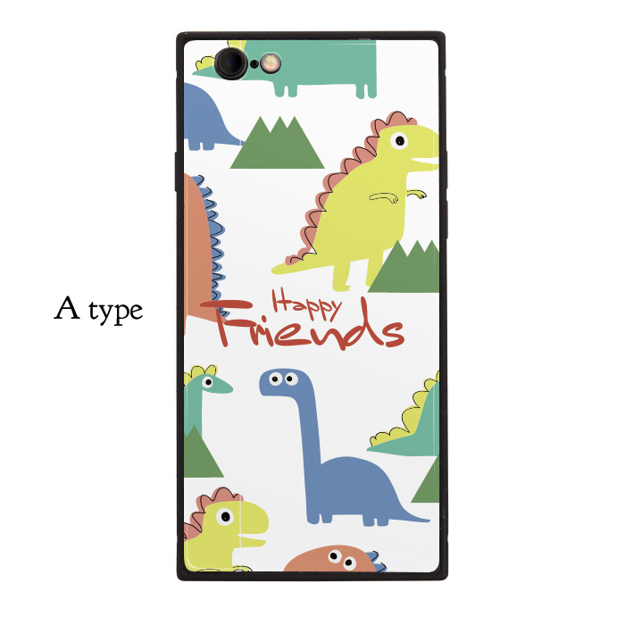 楽天市場 ガラスカバー 恐竜 カラフル 怪獣 かわいい イラスト Iphone対応 ガラスケース スマホケース Tpu Iphone Xperia Anve