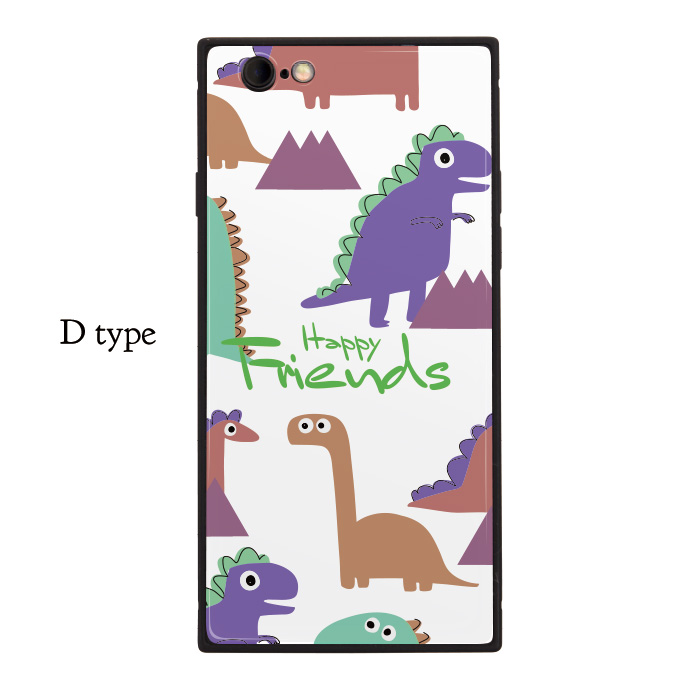 楽天市場 ガラスカバー 恐竜 カラフル 怪獣 かわいい イラスト Iphone対応 送料無料 ガラスケース スマホケース Tpu Iphone Xperia Anve