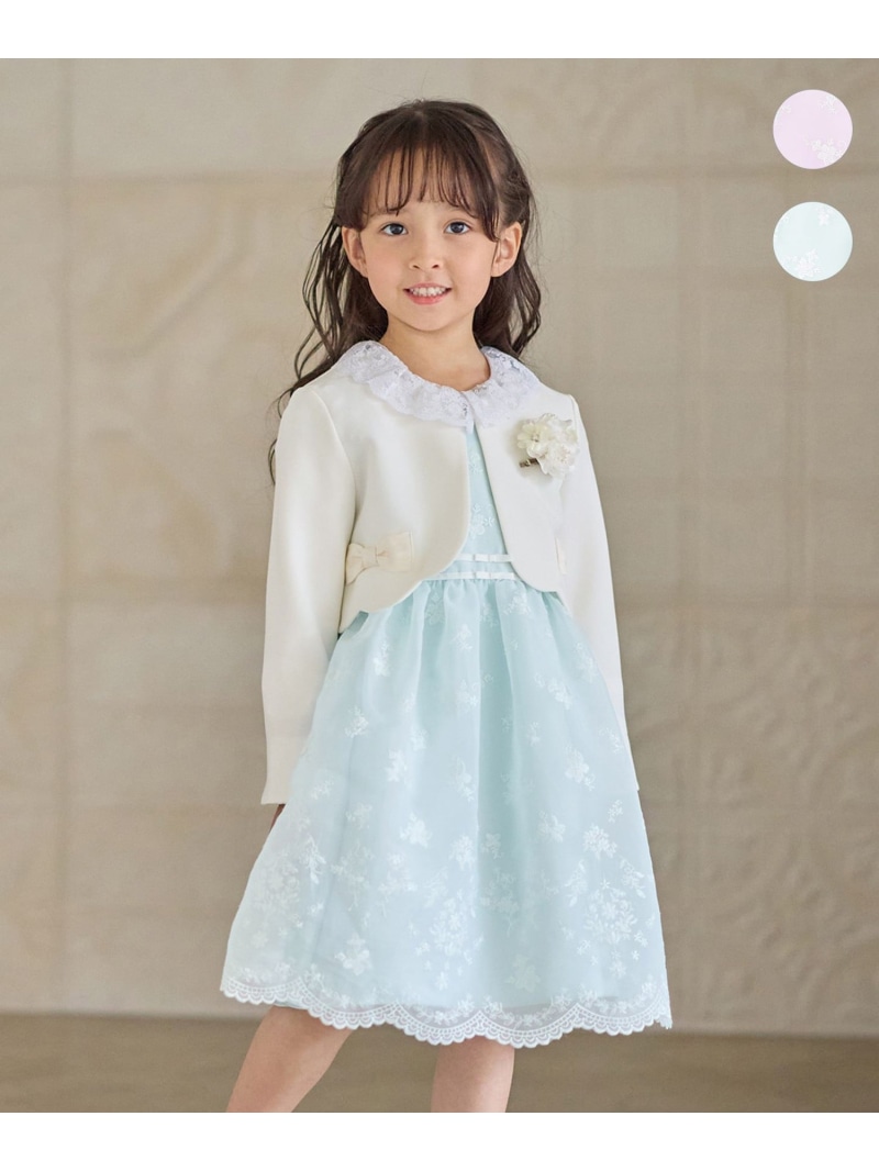 【SALE／20%OFF】総刺繍 花柄ワンピース ANY KIDS エニィ ワンピース・ドレス ワンピース パープル グリーン【RBA_E】【送料無料】[ Fashion]
