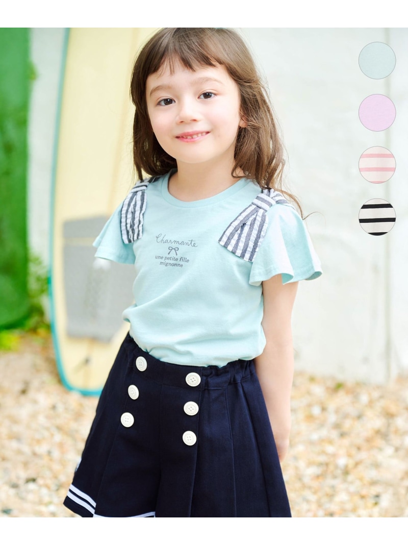 【楽天市場】【SALE／30%OFF】ひんやりクール 肩リボンTシャツ ANY KIDS エニィ トップス カットソー・Tシャツ ピンク