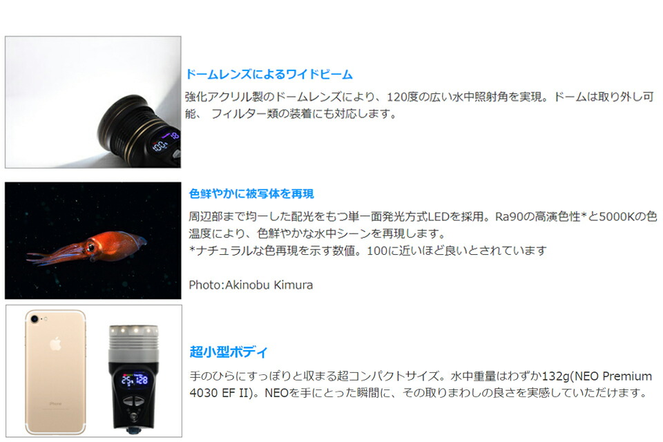 本物保証! フィッシュアイ FIX NEO Premium 1500 DX SWR FS<br>水中ライト 充電池 充電器付 LED 水中カメラ <br>水中ビデオ ダイビング フィックスネオ