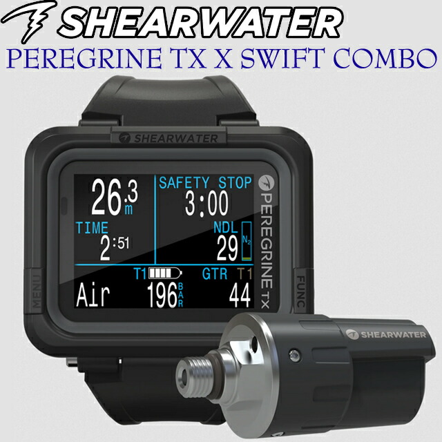 SHEARWATER PEREGRINE TX X SWIFT COMBO飛び込み競技電子計算機 シアウォーター ペレグリンTX ダイブコンピュータダイビング 羅針儀 商品目録羅針儀 ダイブウォッチ ダイバーウォッチ 残圧計