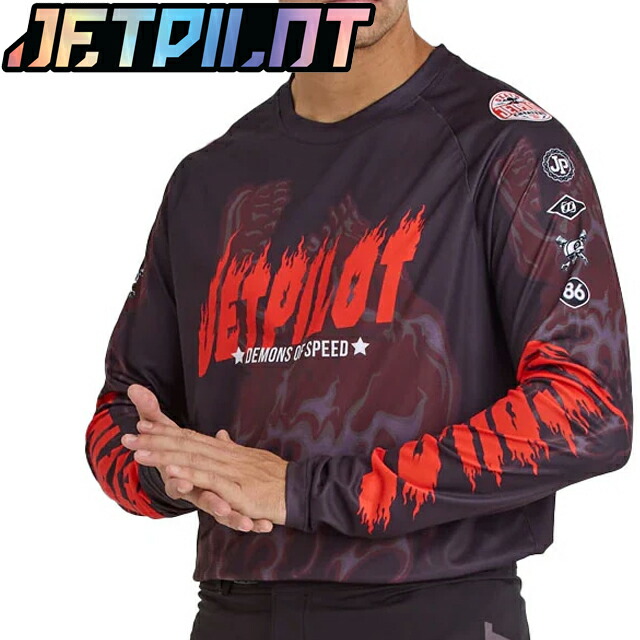 JETPILOT S24623 BANDIT JERSEY 混雑時差し固める 軽さ 速乾 水上自動二輪車ジェット機飛行士 バンディット ティーシャツ モトクロス UV UPF50+ 紫外線