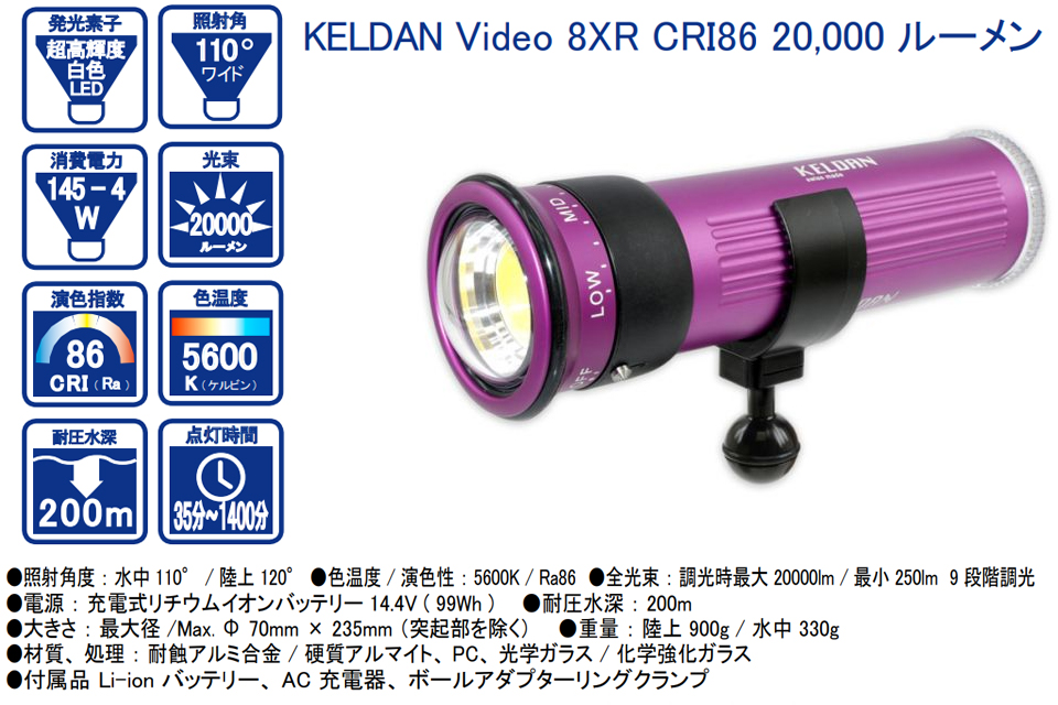 KELDAN Video 8XR ストロボ ＬＥＤ フラッシュ ビデオライト CRI86