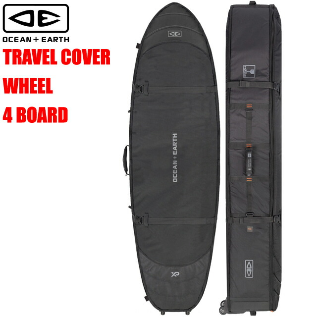 OCEAN\u0026EARTH HYPA FISH/SHORT TRAVEL COVER WHEEL 4 BOARDサーフゲーム盤 ゲーム盤容れもの 捉え所のない容れもの 波乗り 周遊 カバーボードカバー フィッシュショート 4本 周遊 サーフボードケース キャスター O\u0026E