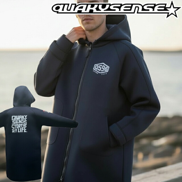 QUAKYSENSE QS TOUR COAT 水上自動二輪車 ウェイクボード ジェットクエーキーセンス 周遊旅行厚地の外套 情の籠もった吊りひも 猪牙厚地の外套 マリンコートネオプレーンコート 米国海兵隊員運動競技 PWC