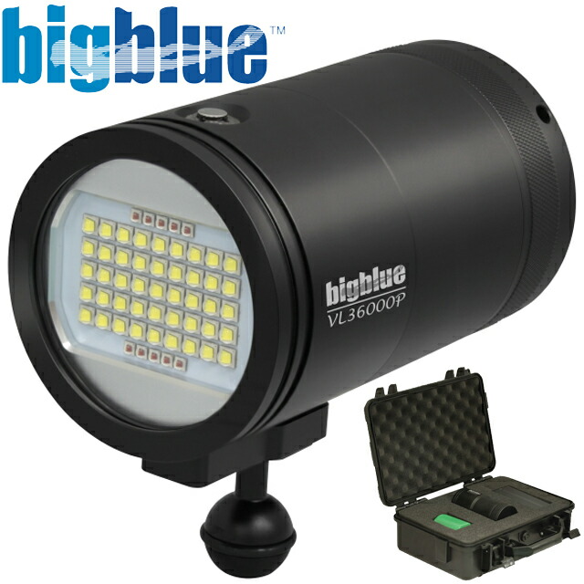 BIGBLUE ビッグ青色 水中ともし火 LED VL-36000P 大光量ビデオテックライト 飛び込み競技 ともし火 閃光電球 提灯広広とした 映像  斑点模様 リチウム独居室 100M物のみごとに雨合羽 36000lm ダイビング・シュノーケリング-水中ライト-スポーツ・アウトドア