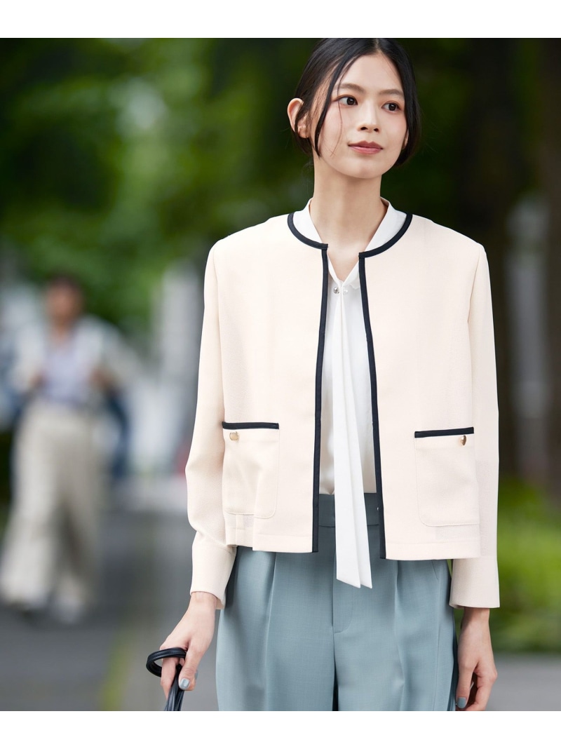 シアーメッシュ ノーカラージャケット ANY SIS L エニィスィス ジャケット・アウター その他のジャケット・アウター ネイビー ブラック【送料無料】[ Fashion]