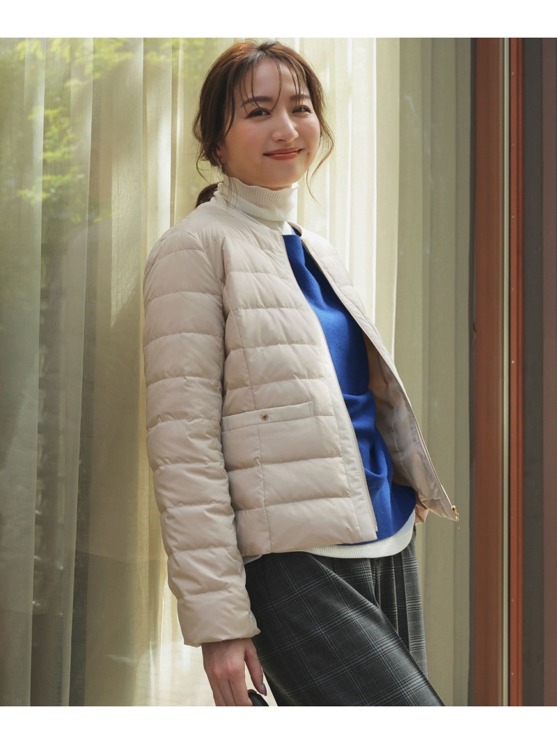 楽天市場】【2WAY】ツイードノーカラー ダウンジャケット ANY SIS