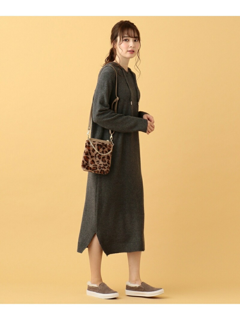 楽天市場 Sale 50 Off 洗える ニットフーディワンピース Any Sis エニィスィス ワンピース ニットワンピース グレー ブラウン Rba E 送料無料 Rakuten Fashion Any Sis