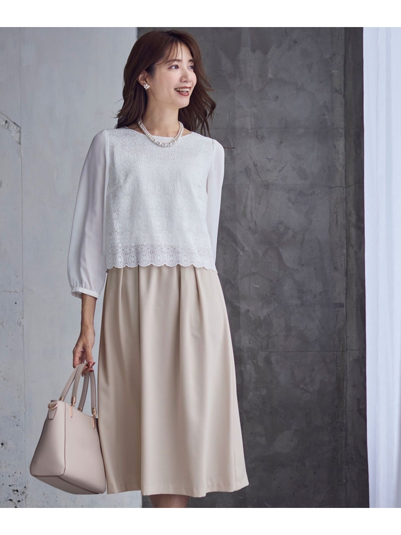 【SALE／30%OFF】【洗える】レースコンビバックサテン 衣裳 ANY SIS エニィスィス 衣裳・御召しもの 衣裳 ベージュ 米国海軍【RBA_E】【貨物輸送無料】[ Fashion]