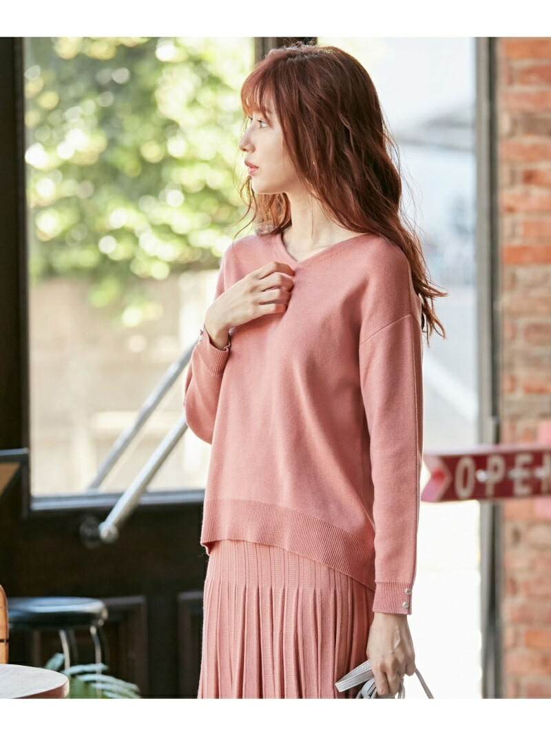 楽天市場 Rakuten Fashion Sale 50 Off ナチュラルさんにおすすめ 骨格タイプ別 Vネック ニット Any Sis L エニィスィス ニット 半袖ニット ピンク グレー ホワイト グリーン ネイビー Rba E Any Sis