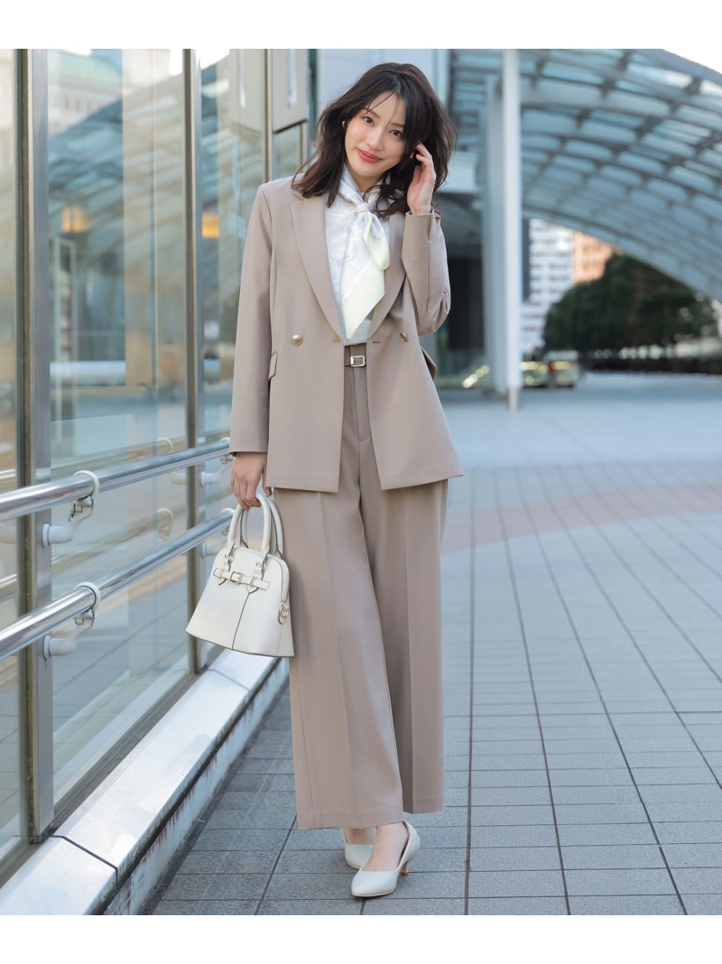 スマートビューティストレッチベルト ワイドパンツ ANY SIS S エニィスィス パンツ その他のパンツ グレー ネイビー【送料無料】[ Fashion]