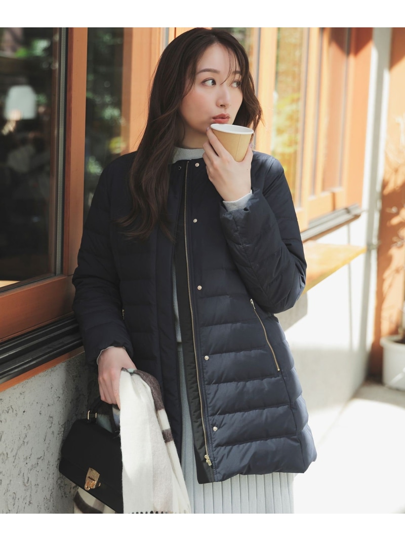 楽天市場】【2WAY】ツイードノーカラー ダウンジャケット ANY SIS