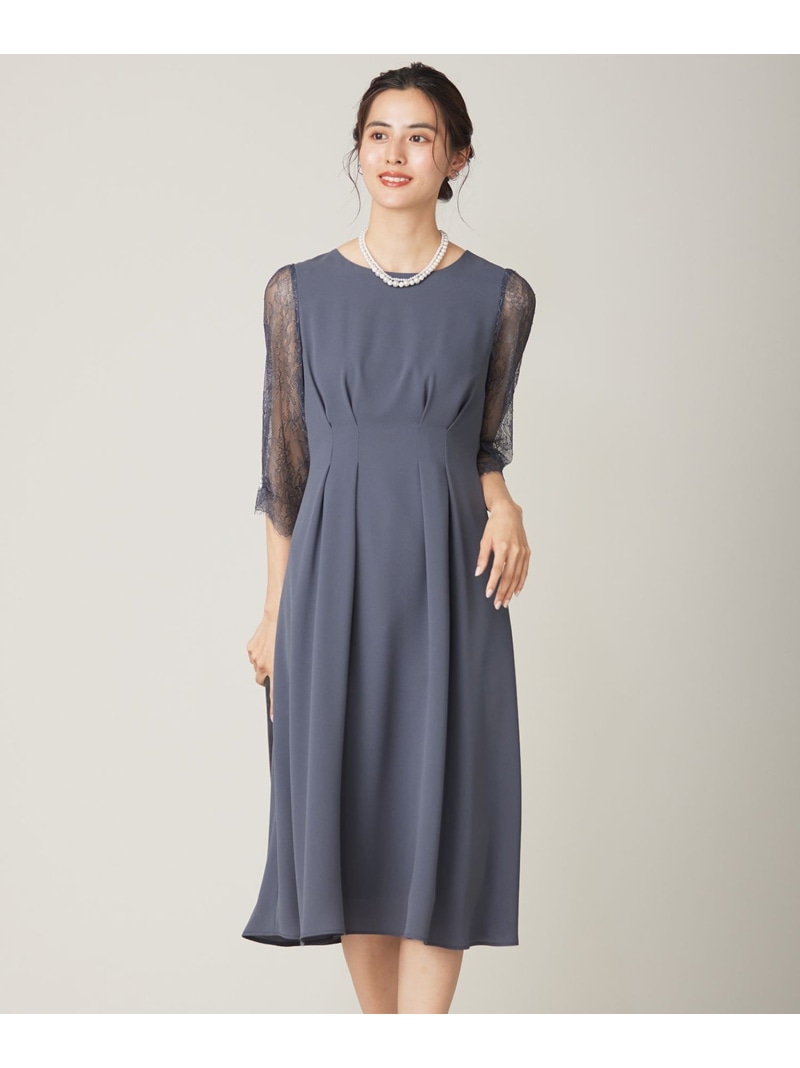 【新品】any SiS Lily Calinレーススリーブタック ドレス　紺 楽天市場】【SALE／20%OFF】【Lily Calin】レーススリーブタック
