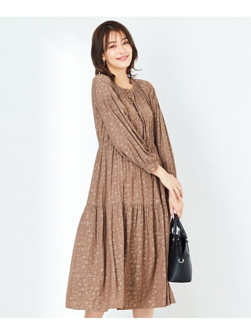 洗える ジャカードギャザー ドレス Any Sis L エニィスィス ワンピース プルオーバーワンピース ブラウン 送料無料 Rakuten Fashion Jacforklift Com Br