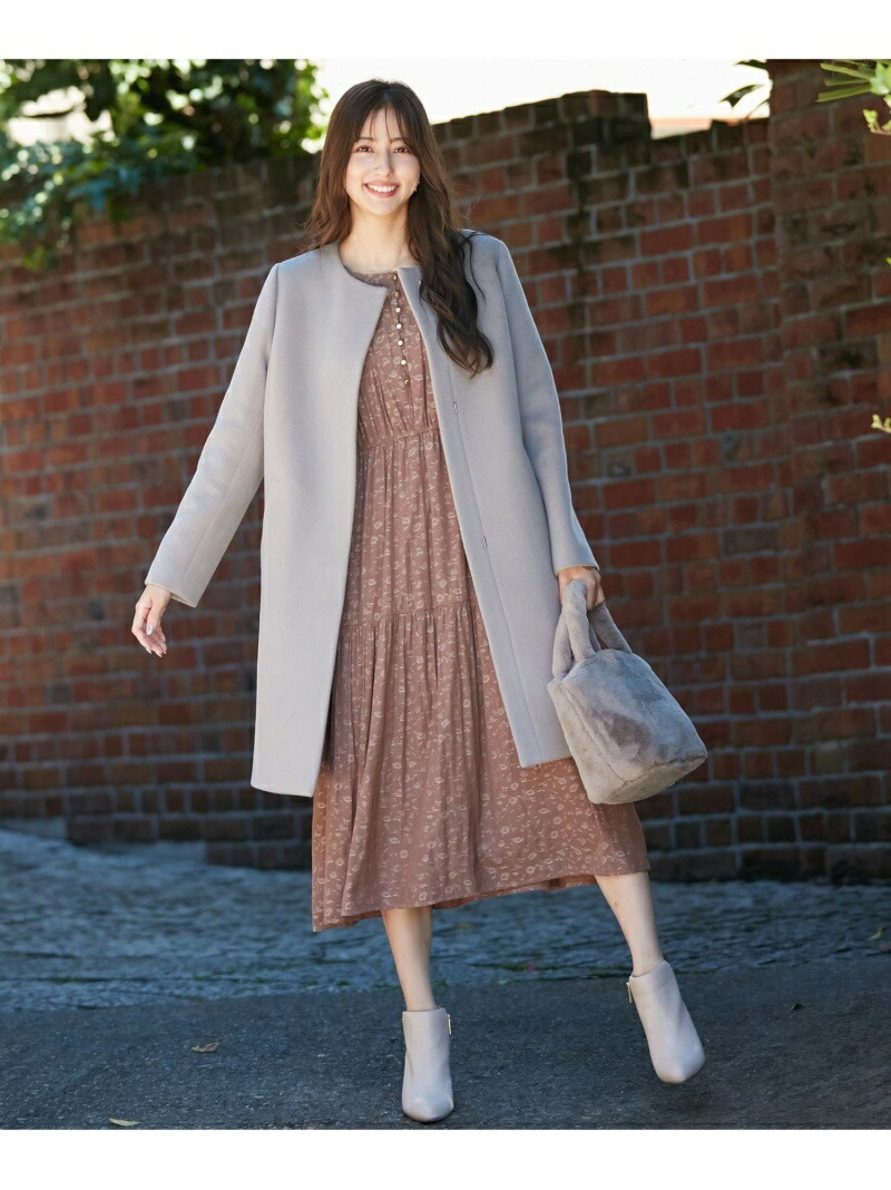 洗える ジャカードギャザー ワンピース Any Sis エニィスィス ワンピース シャツワンピース ブラウン 送料無料 Rakuten Fashion Sermus Es