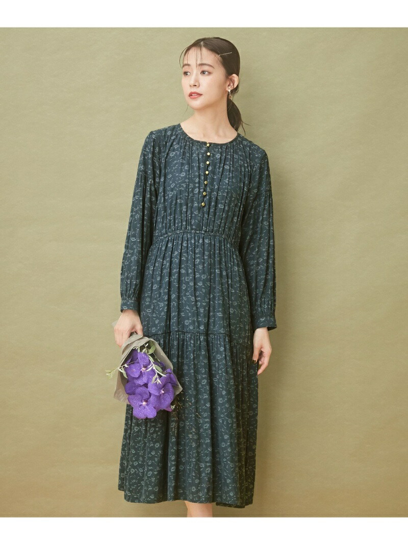 洗える ジャカードギャザー ワンピース Any Sis エニィスィス ワンピース シャツワンピース ブラウン 送料無料 Rakuten Fashion Sermus Es