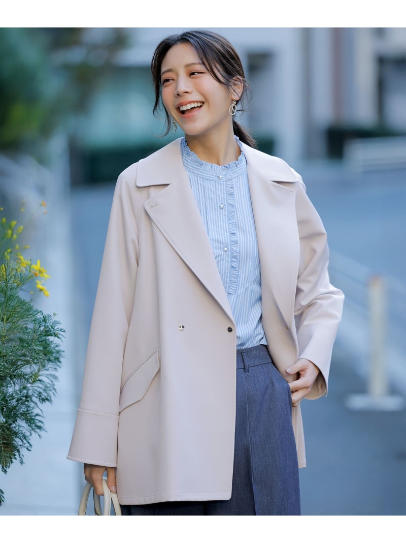 【SALE／30%OFF】【2WAY】エレカジストレッチミドルトレンチ 厚地の外套 ANY SIS エニィスィス ジャケット・アウター トレンチコート ベージュ 米国海軍【RBA_E】【貨物輸送無料】[ Fashion]