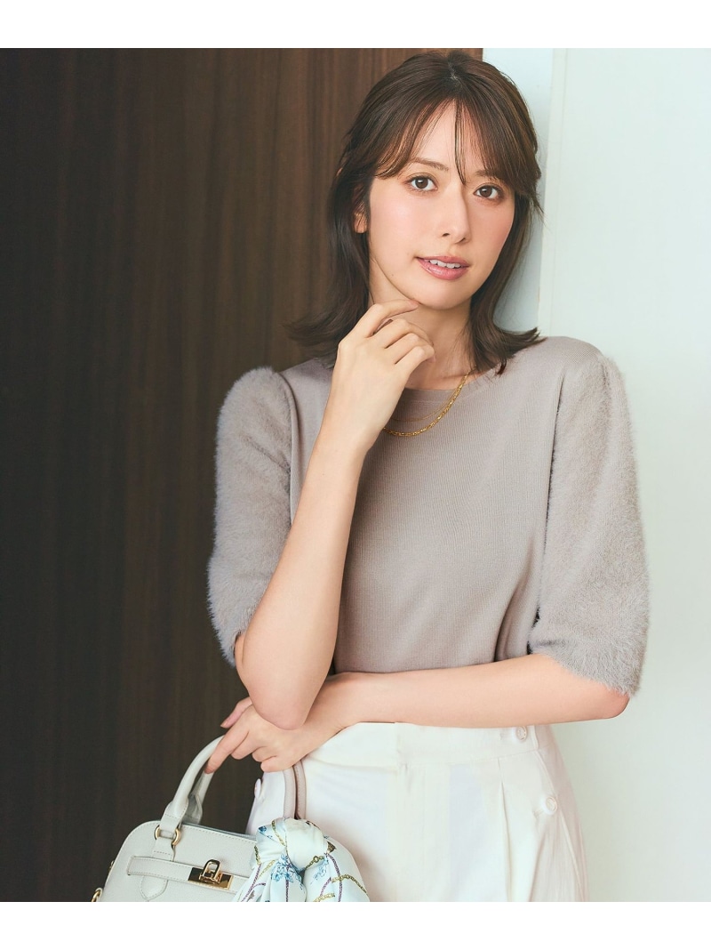 【洗える】シャギースリーブ ニット ANY SIS S エニィスィス トップス ニット ベージュ【送料無料】[ Fashion]