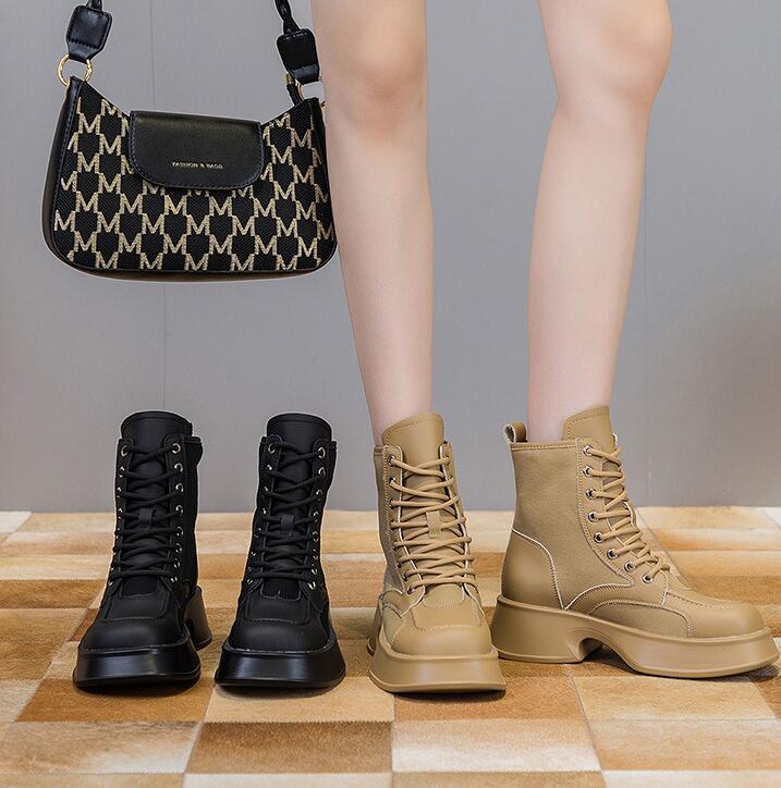 ショートブーツ レディース サイドゴアブーツ 編み上げ ブーツ ヒール 厚底 疲れない サイドゴア 大きいサイズ ブーティ 黒 チャンキーヒール 幅広 甲高 靴 秋ブーツ 世界的に