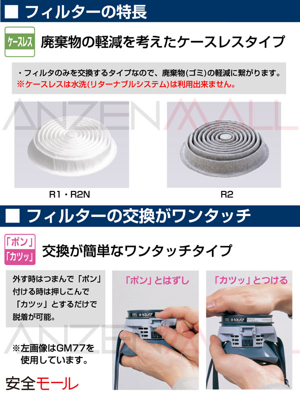 市場 シゲマツ 取替え式防塵マスク 交換用フィルター 重松製作所