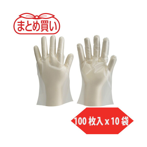 TRUSCO まとめ買い ポリエチレン製使い捨て手袋 Sサイズ （100枚入x10袋） DPM-1833-S-10P 5,493円