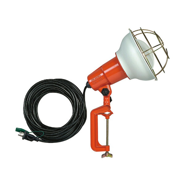 ハタヤ 防雨型作業灯 リフレクターランプ300W 100V接地付10m バイス付 RE-310K|安全モール 店