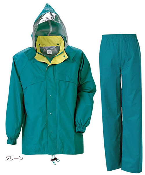 楽天市場 レインコート 雨合羽 雨具 カッパ レインストーリー510 M El 上下セット 業務用 作業用 レインウェア 台風 通勤用 安全モール 楽天市場店