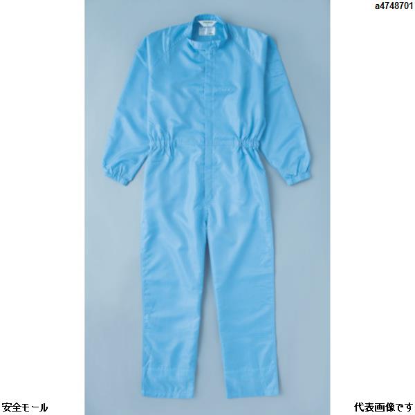 TRUSCO 制電糸グリッド仕様フード無つなぎ服 ブルー LL TCOGBLL 1着|安全モール 店