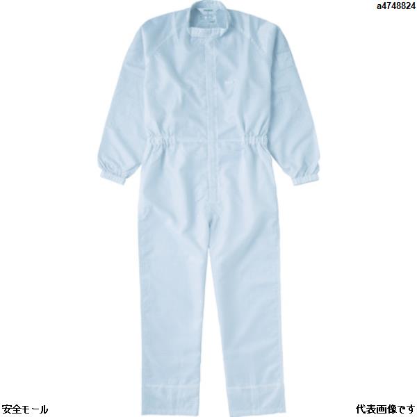 TRUSCO 制電糸グリッド仕様フード無つなぎ服 ホワイト LL　TCOGWLL　1着｜安全モール 店