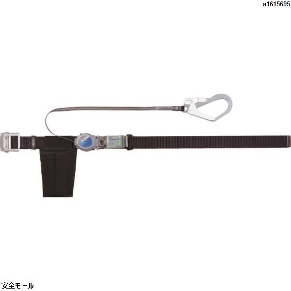 TRUSCO 巻取式2WAYリトラ安全帯 1本つり専用 アルミ製バックル 軽量タイプ ブラック　TSB59AABK　1本