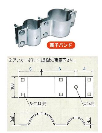 楽天市場 ガードレール用道路反射鏡 カーブミラー 支柱取付金具 親子バンド F76 3 F114 3mm １セット ２個 ナック ケイ エス 安全 サイン8