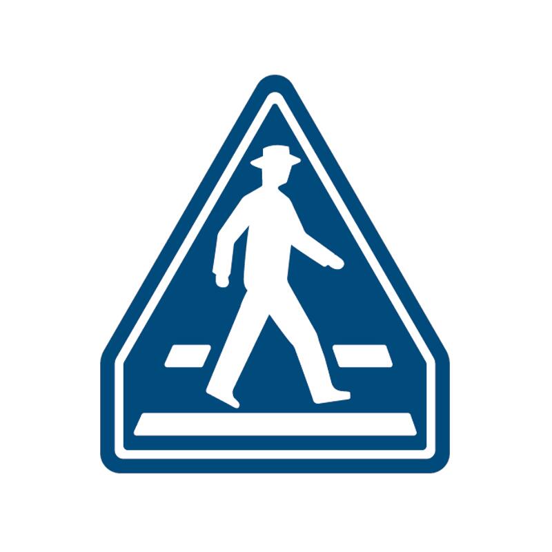 横断歩道(407A) 道路標識 (構内用) 600mmφ 平リブタイプ アルミ 894-26
