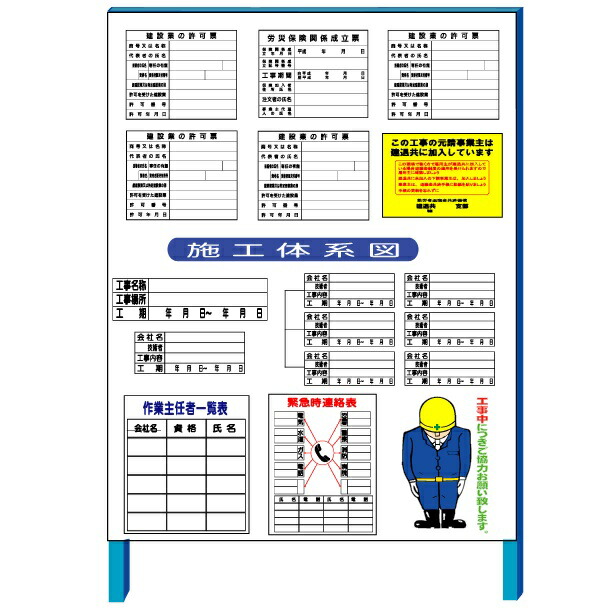 楽天市場】建築現場用看板 新築工事看板 プラダンBタイプ 850×1200 空欄記入なし・ラミネート加工なし【大型商品・個人宅配送不可】 :  安全・サイン8