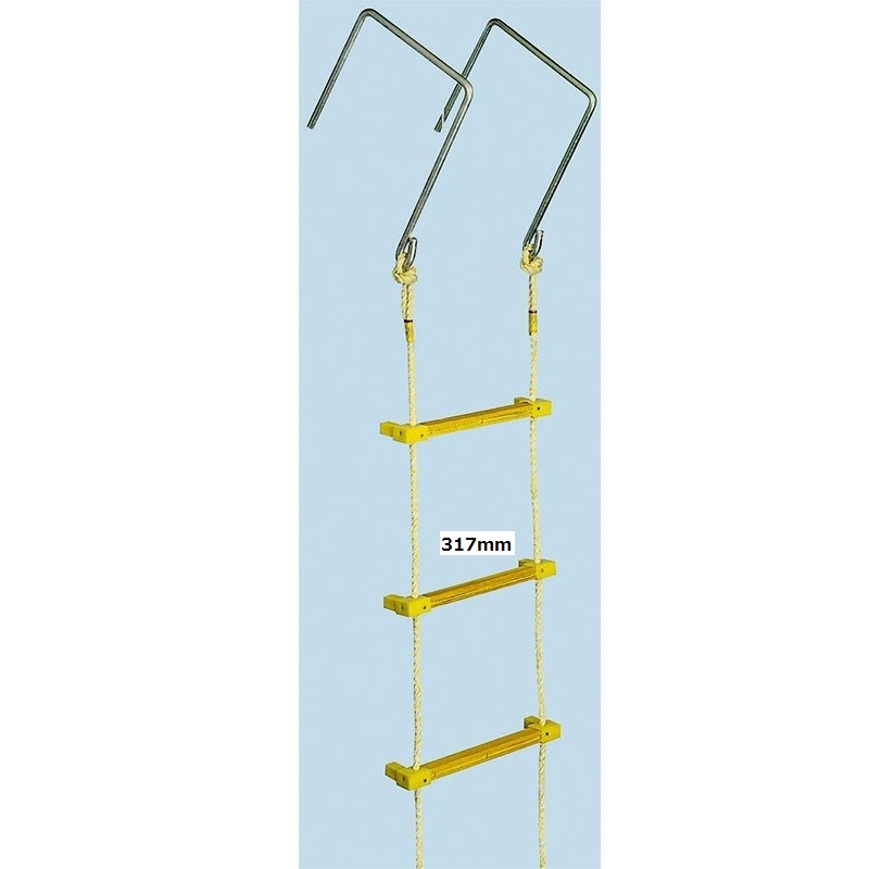 八ッ矢工業 避難用はしご ヤツヤ式縄はしご 大カギ付 10m 12032 【個人宅配送不可】