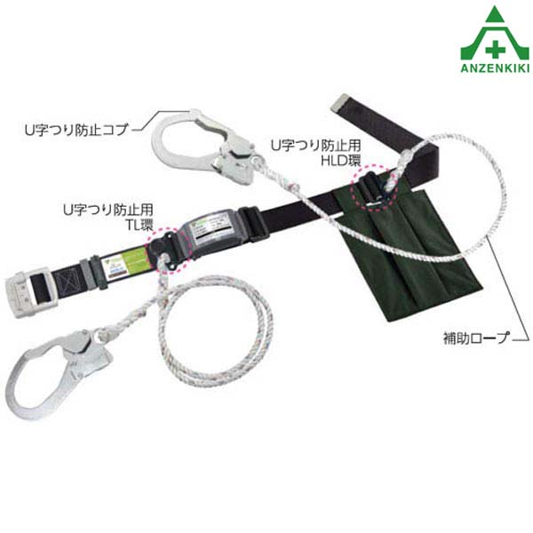 タイタン 胴ベルト型安全帯 (補助ロープ付) カルラック KLN-W (メーカー直送/代引き決済不可) サンコー 墜落制止用器具 安全帯 新規格 送料無料