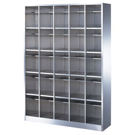 25人用ステンレスシューズボックス(オープンタイプ）(中棚付き）(ロング用Ｈ306)(5段×5列) 【地域限定送料無料】 /MI-BS-SUSLL25(N)