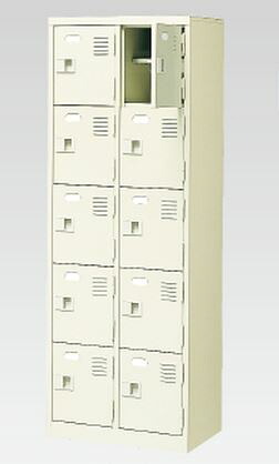 10人用シューズボックス(中棚付き)(鍵付き)(5段×2列) 【地域限定送料無料】 /MI-BST2-5HK(N)