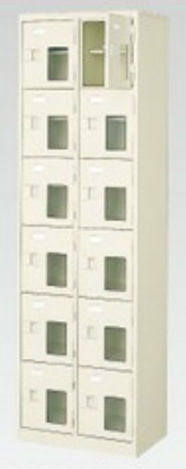 12人用シューズボックス席(窓付き添い人)(中棚付き添い人)(鍵付き添い人)(6段×2列) 【領域押さえる貨物輸送無料】 /MI-BST2-6HMXK(N)